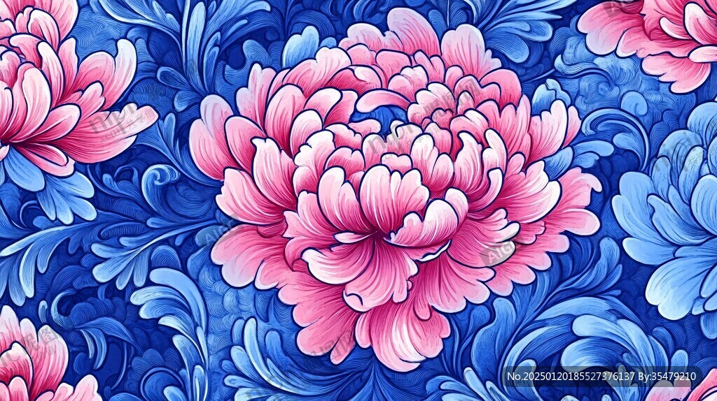 牡丹文创插画