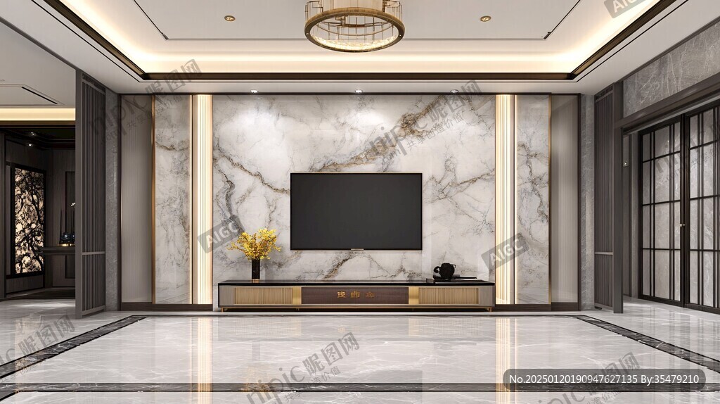 轻奢大理石背景墙