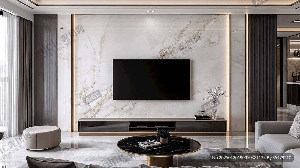 轻奢大理石背景墙