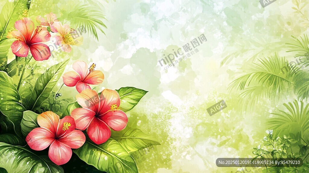热带风情花卉美图