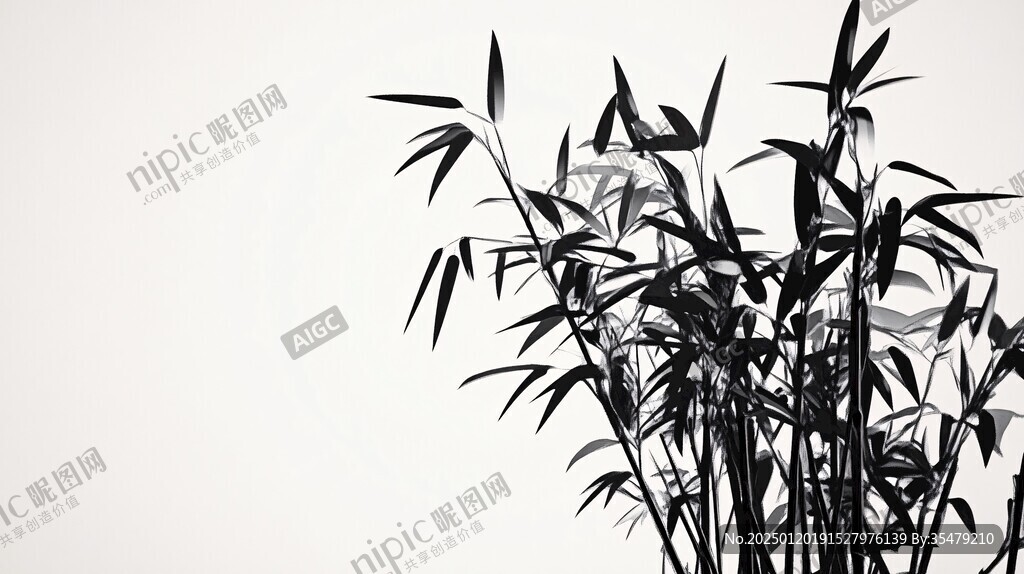 意境水墨竹