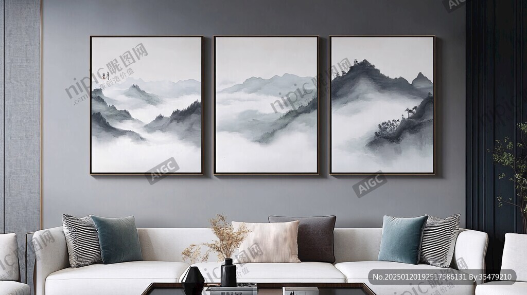 软装靠山画