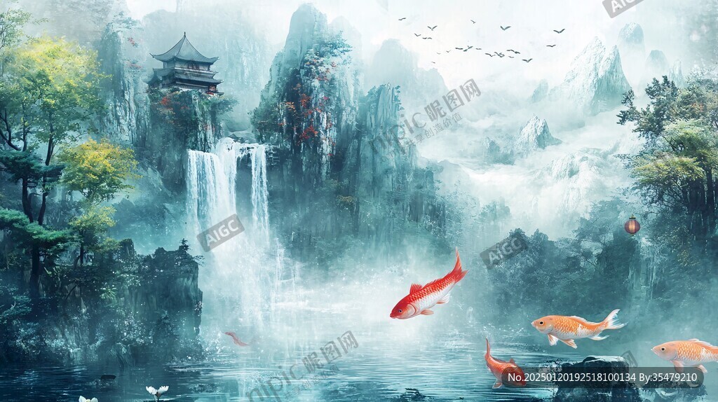 山水画合成图