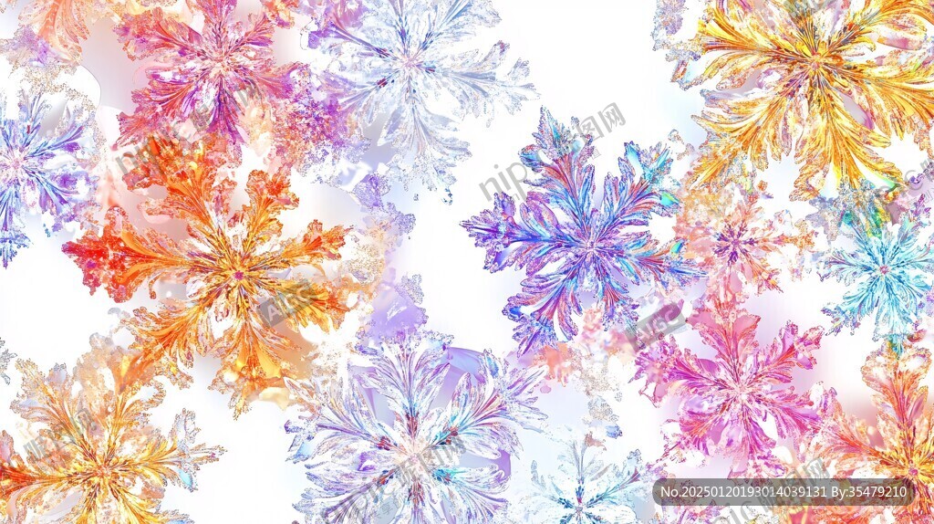 彩色艺术雪花图案背景