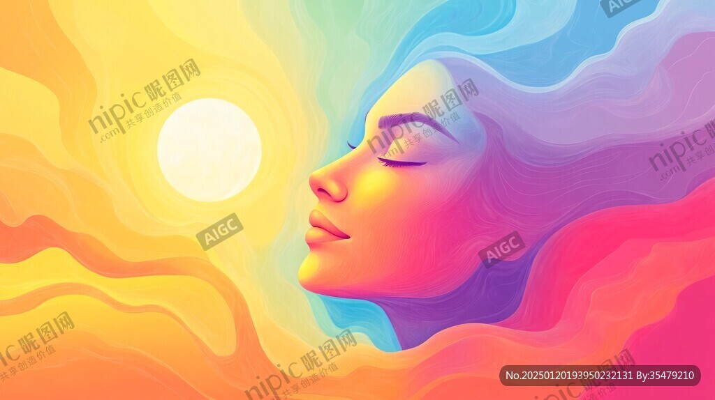 渐变风格插画