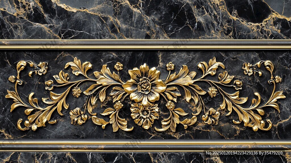 金色奢华浮雕装饰设计