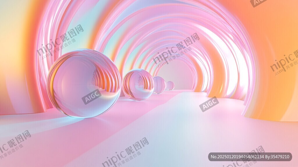 AI创作图彩虹旋转走廊 时光隧道设计 粉色渲染 立体渐变发光体设计 粉色隧道 霓虹灯场景造型 渐变活动背景 现代时光隧道 渲染隧道 仿隧道场景 ...