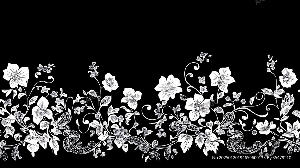 黑色背景花纹
