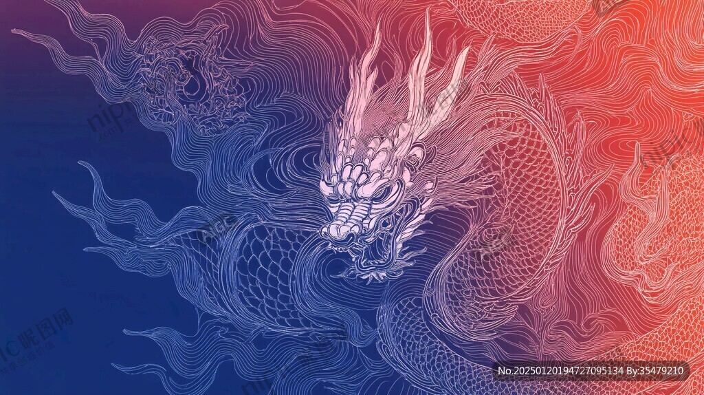龙包装插画
