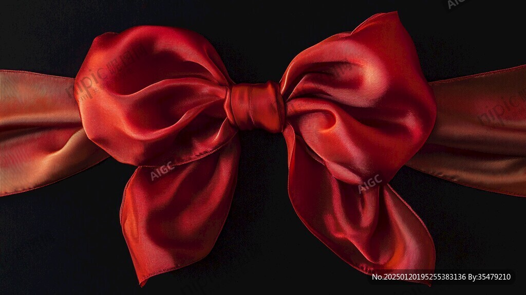 3d缠绕红色丝带