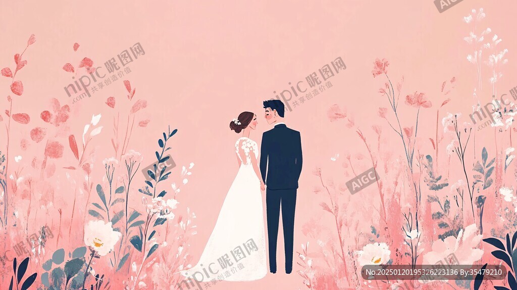 婚庆广告插画