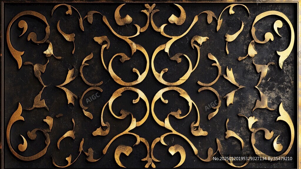金色奢华浮雕装饰设计