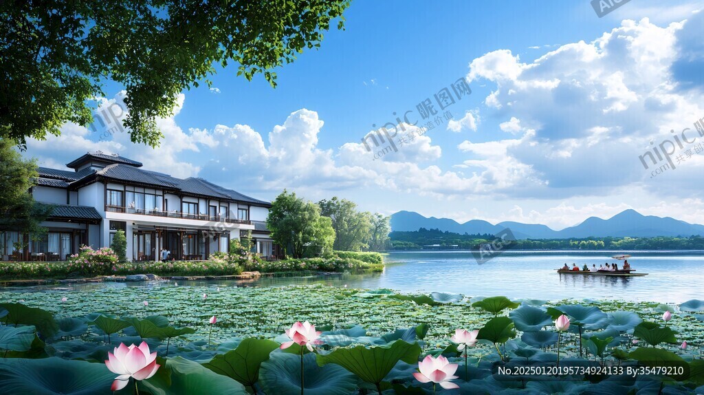 中式湖居