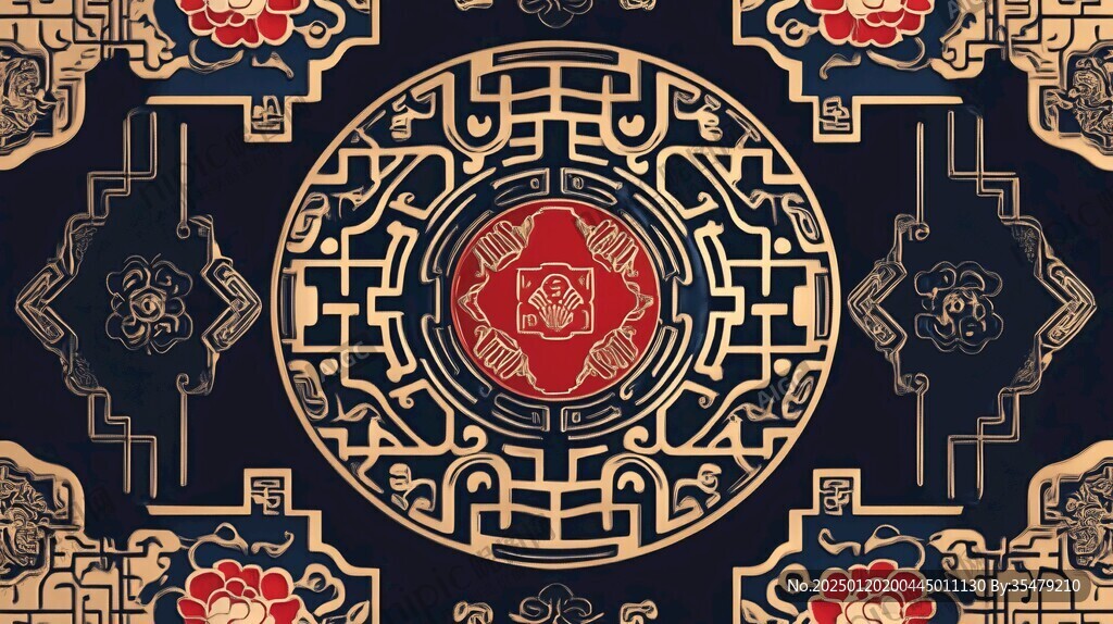 民族风中式底纹背景