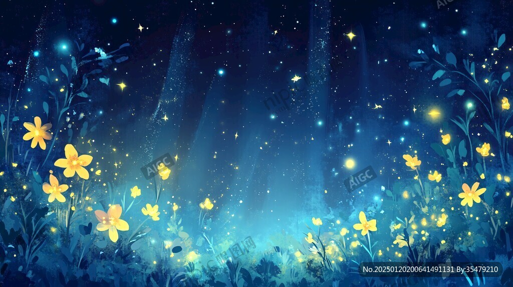 萤火虫之夜插画海报