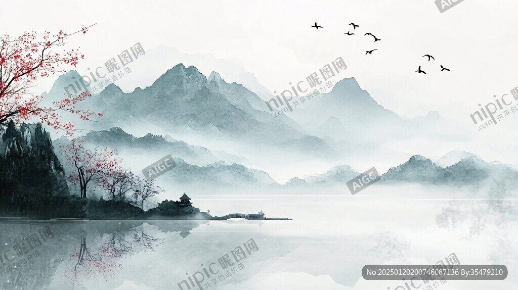 诗意古风水墨山水