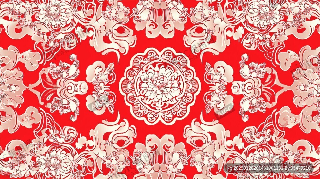 红色古典花纹背景