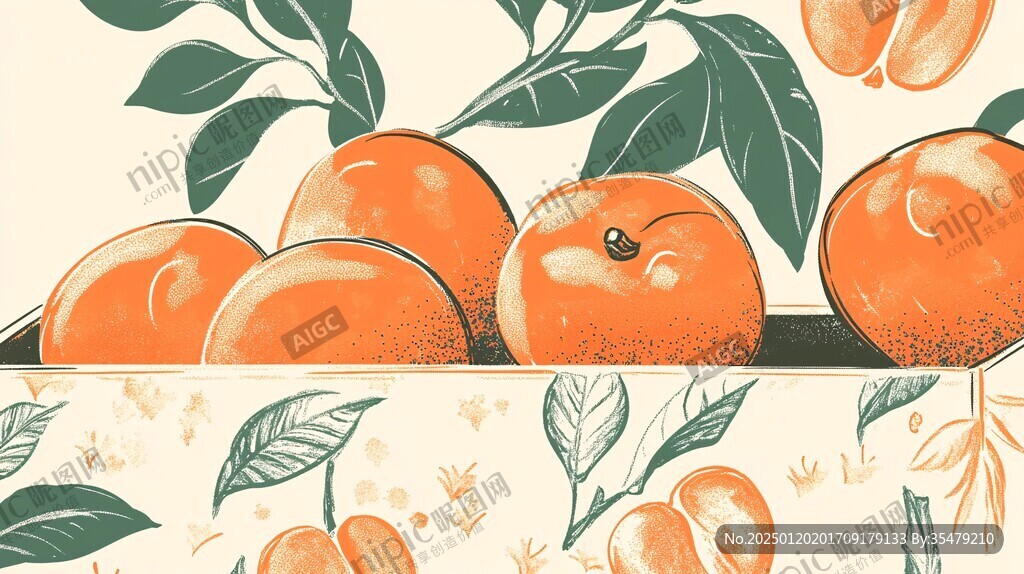 砂糖橘插画设计