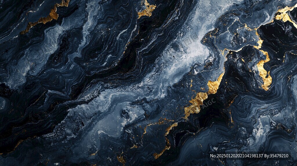 蓝色流体创意抽象画