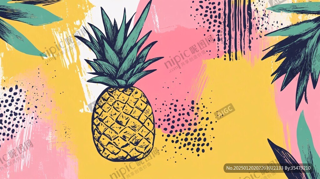 手绘菠萝壁纸