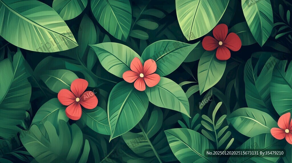植物背景扁平插画