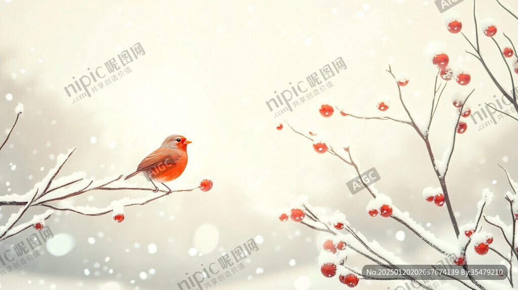 雪中插画