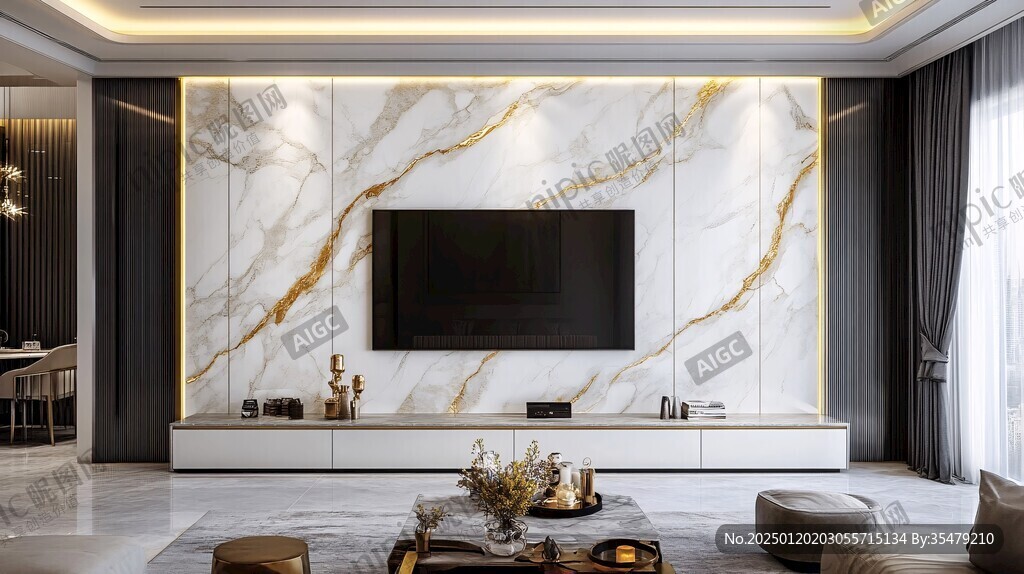 轻奢大理石背景墙