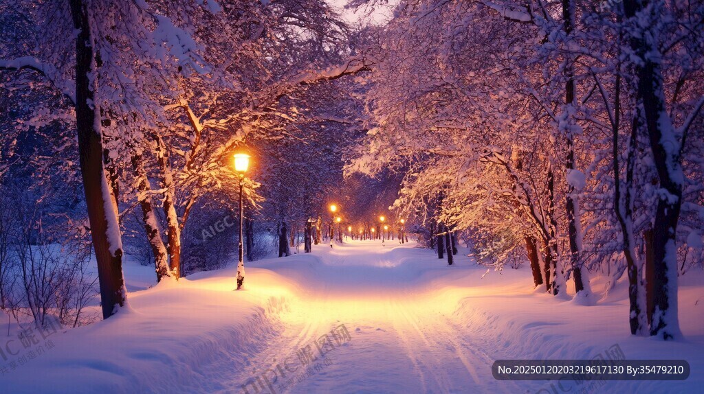 高清唯美雪夜
