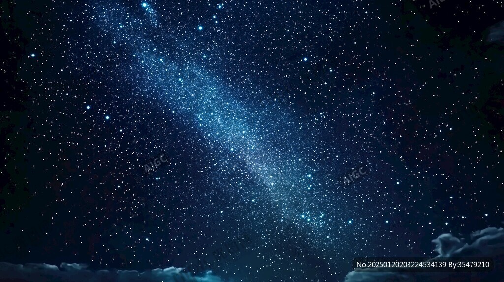 夜晚云彩星星