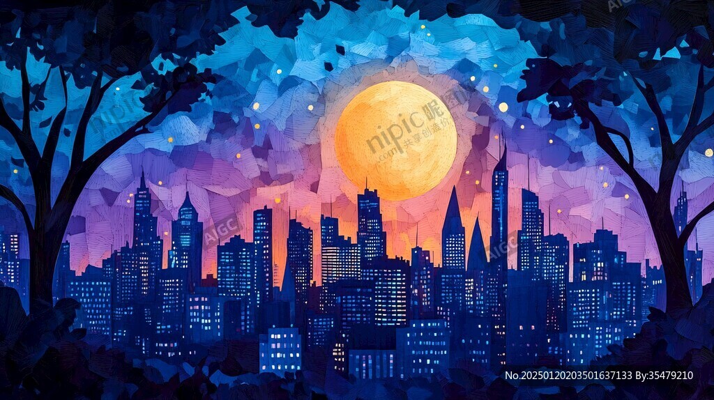 夜景插画