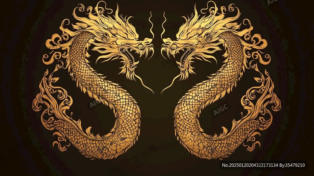 金色龙纹金龙苍龙青龙