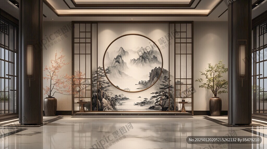 迎客松酒店客厅背景