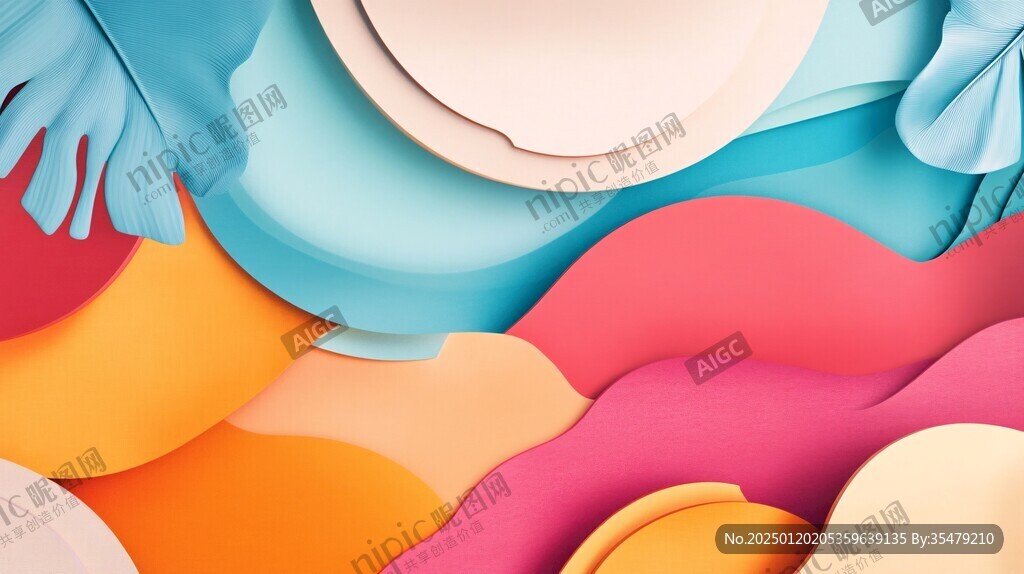 炫彩撞色立体质感背景