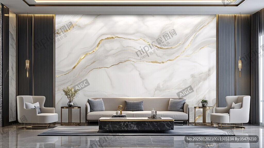 轻奢大理石背景墙