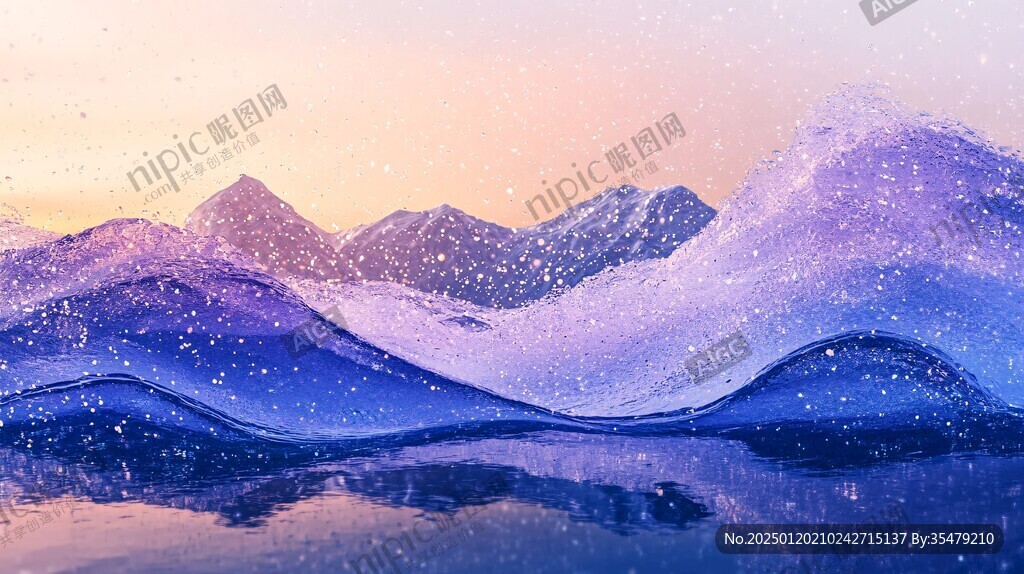 梦幻抽象雪山