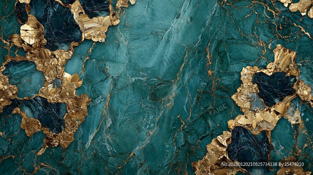 蓝底金线大理石