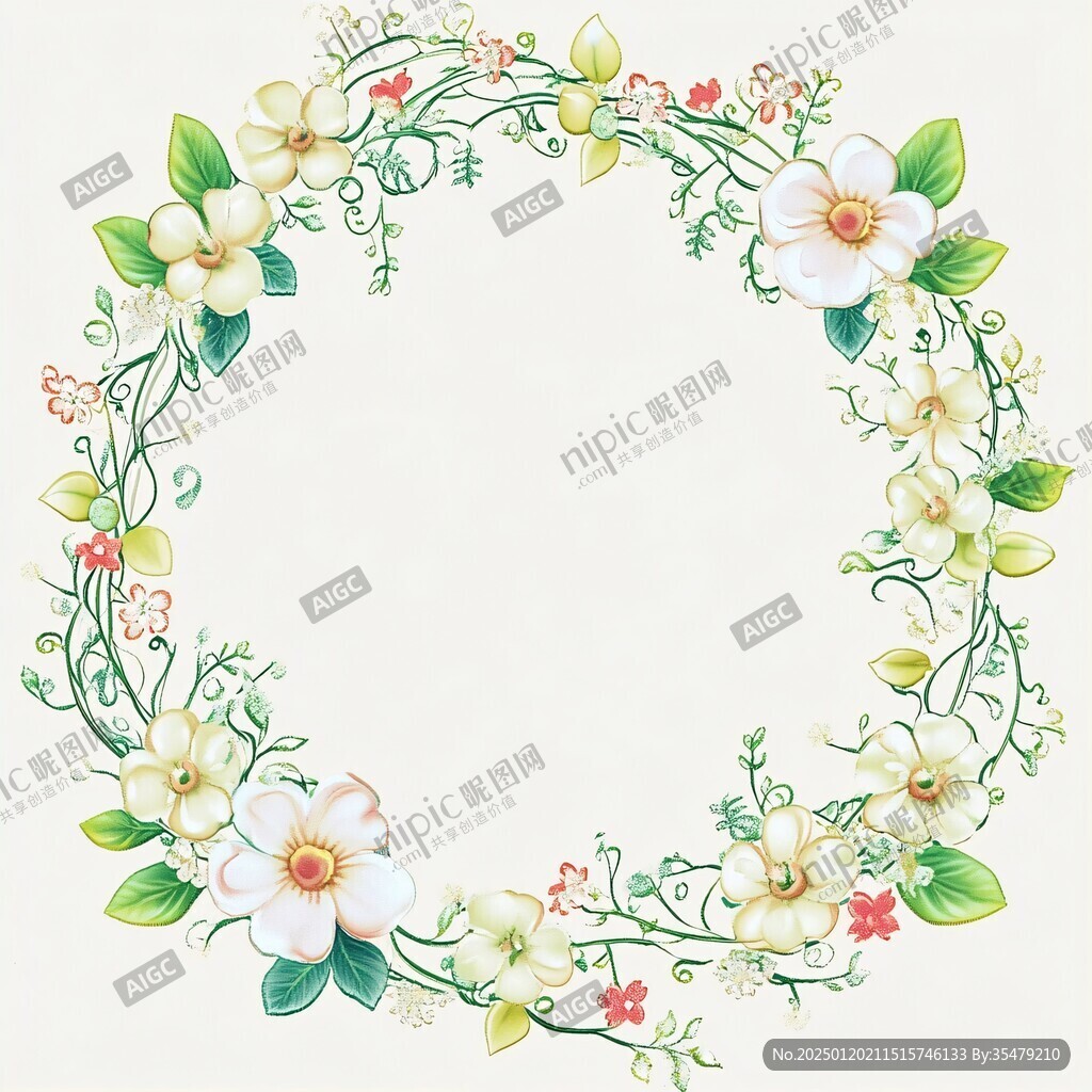 手绘花朵边框