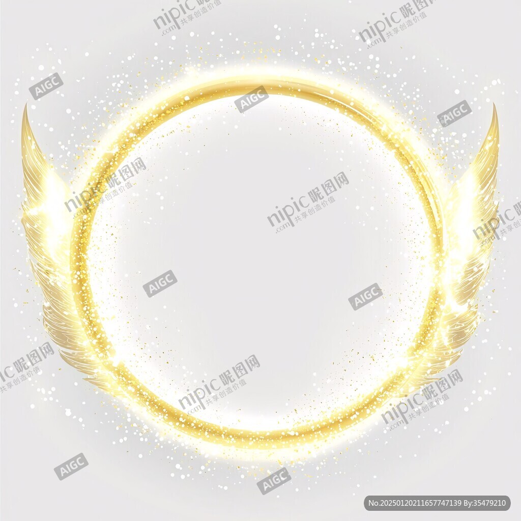 黄金质感纯金色翅膀