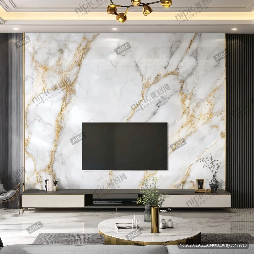 现代北欧大理石背景墙