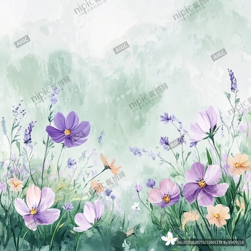 唯美花草背景
