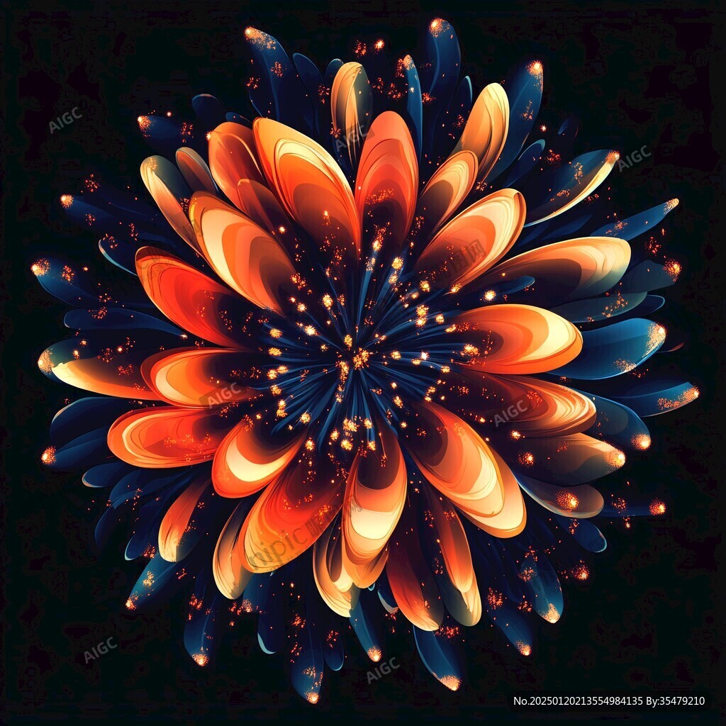 精美抽象特效花