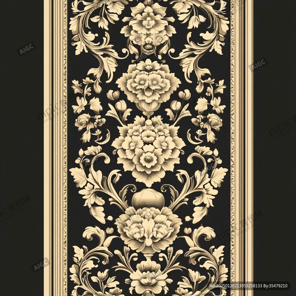金色牡丹花纹