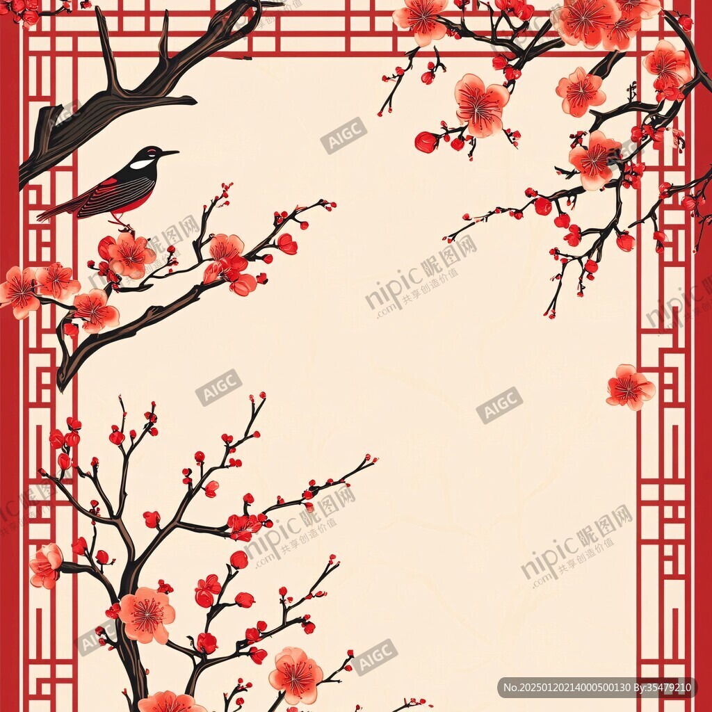 古风古典复古梅花背景