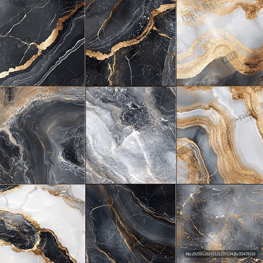 金色网格线条大理石纹