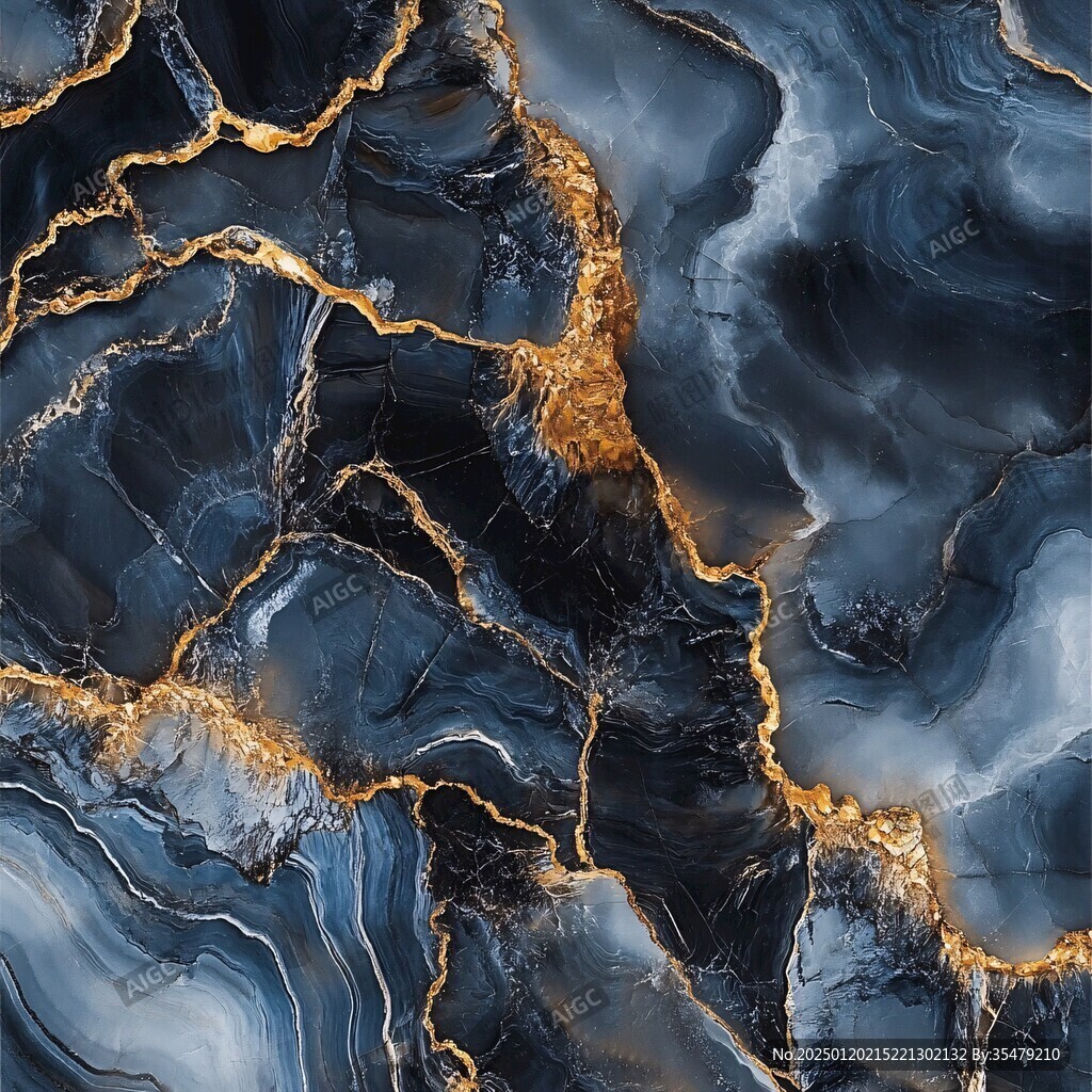 蓝色透光大理石装饰画