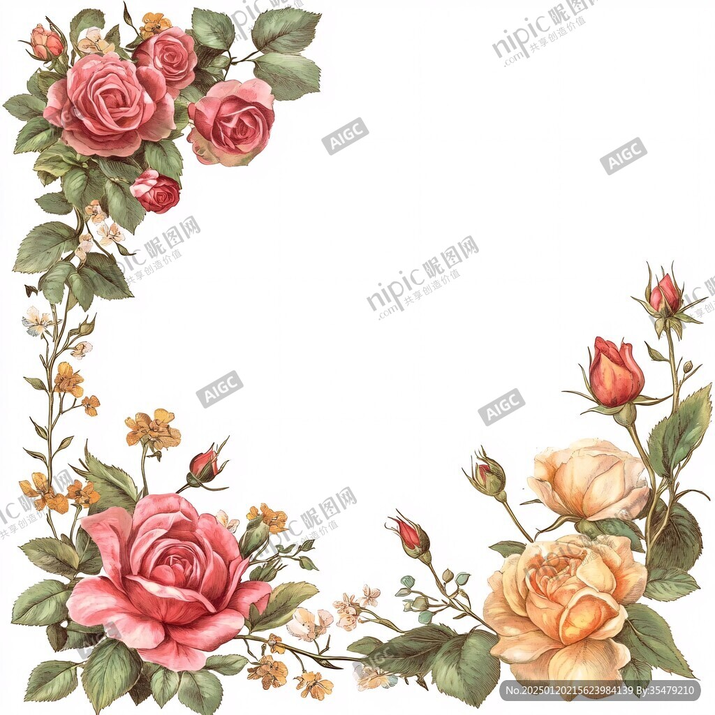 玫瑰花边框