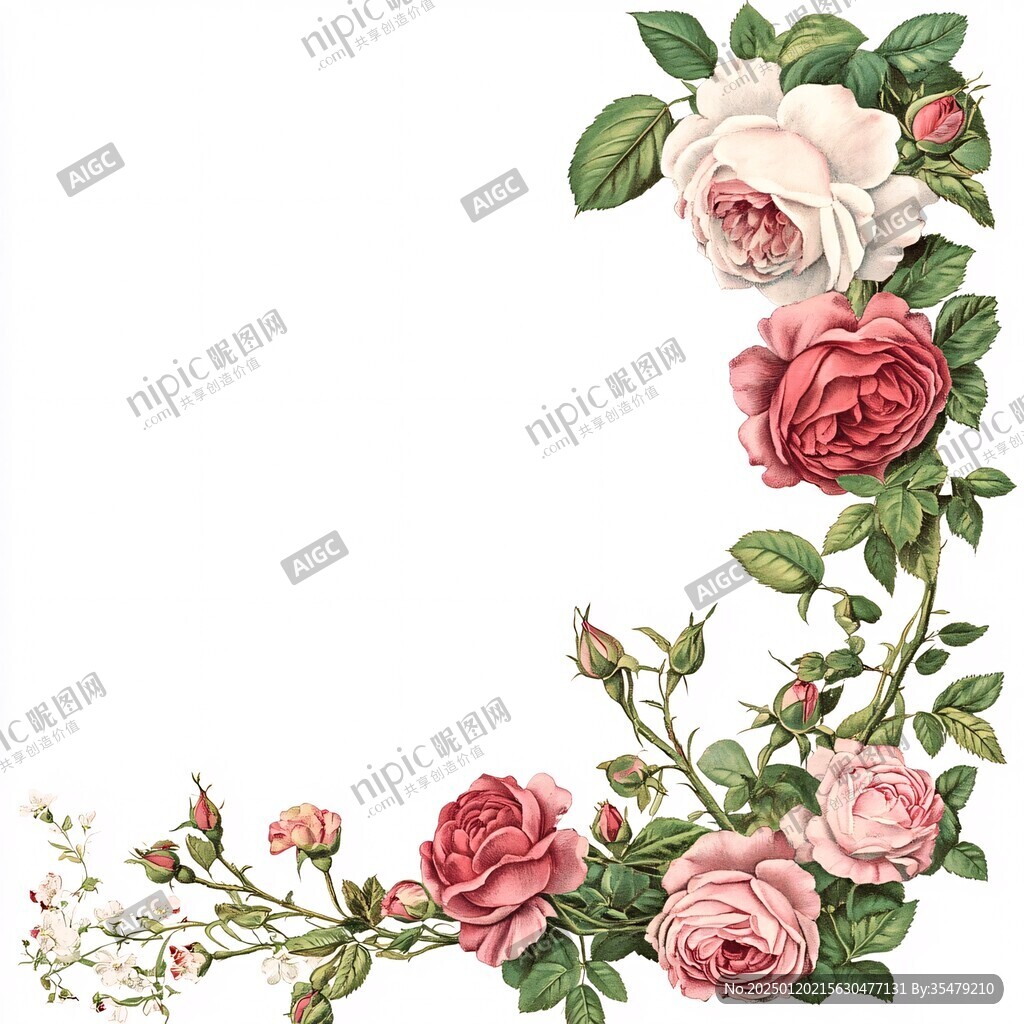 手绘玫瑰花装饰