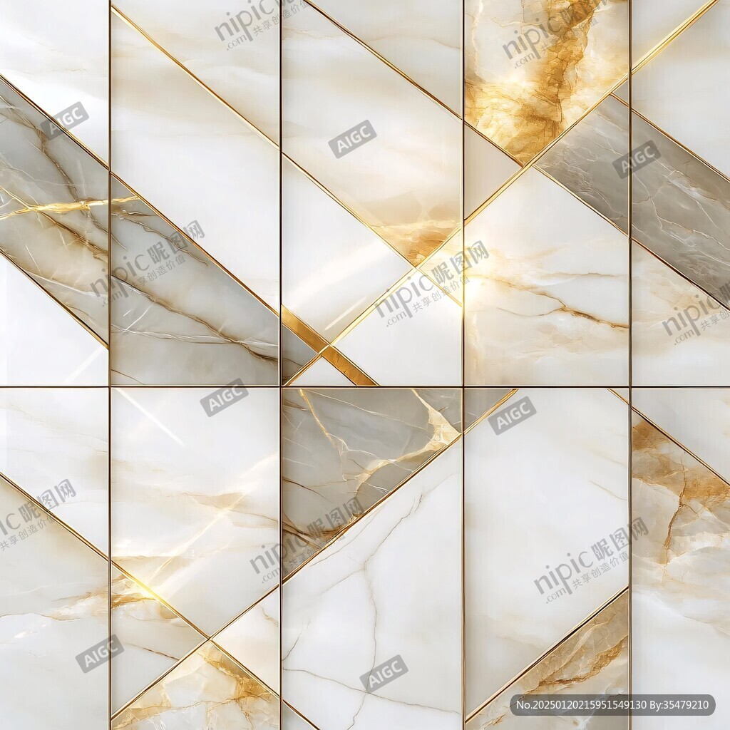 金色网格线条大理石纹