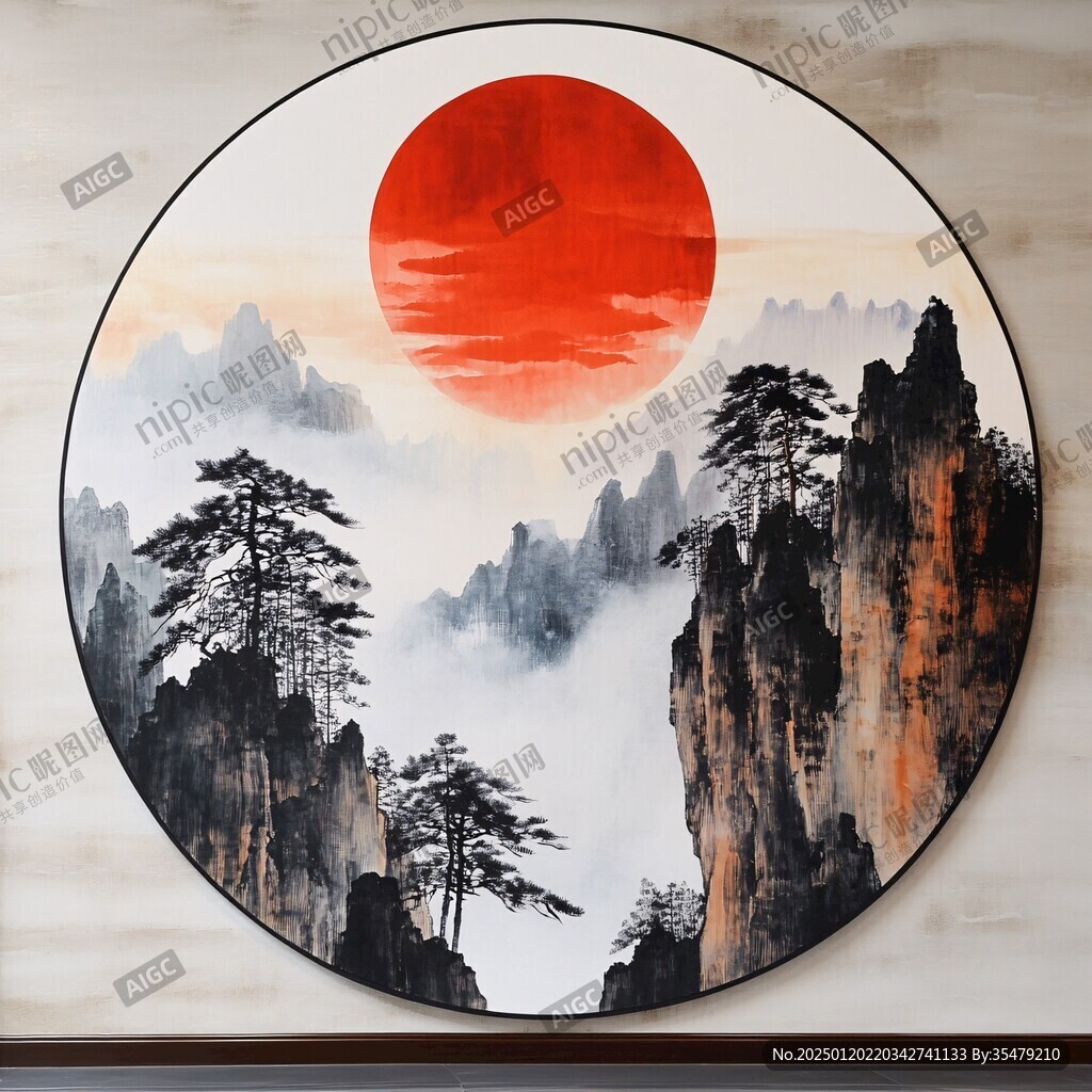 旭日东升画