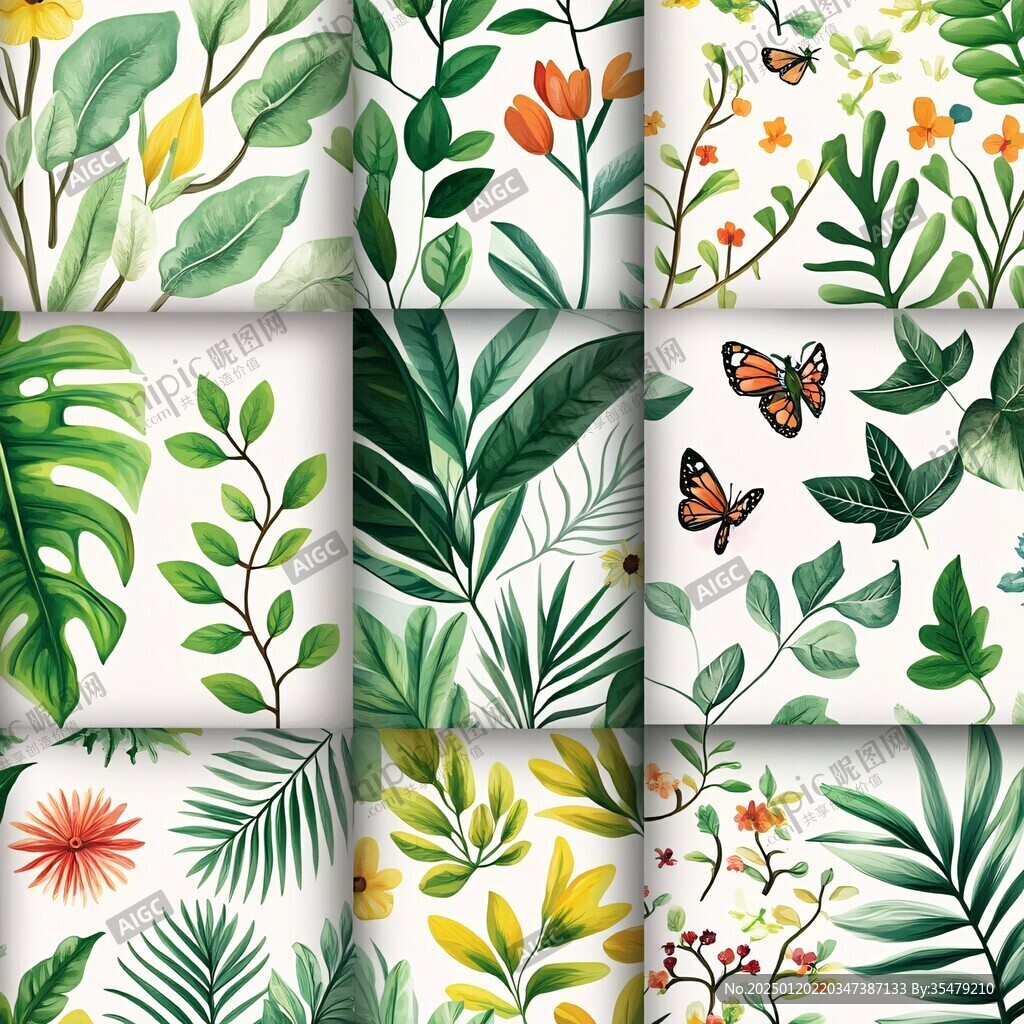 无缝拼接植物壁纸